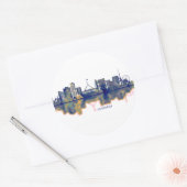 Canberra Skyline Ronde Sticker (Envelop)