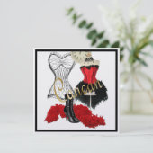 Cancan Costume 1 Uitnodiging (Staand voorkant)