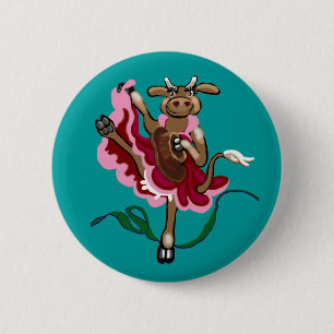 Cancan cowgirl ronde button 5,7 cm