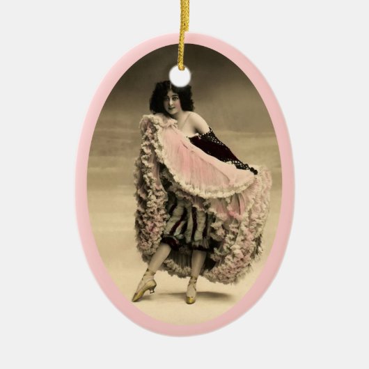 Cancan Dancer 4 Keramisch Ornament (Voorkant)