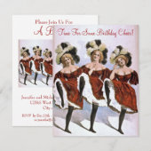  CanCan Dancer Birthday Jubileum Party Kaart (Voorkant / Achterkant)