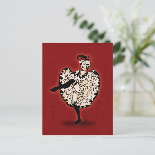 Cancan Dancer Briefkaart (Staand voorkant)