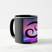 "CANCER" 11 oz. ZODIAC RINGER COFFEE CUP Mok (Voorkant links)