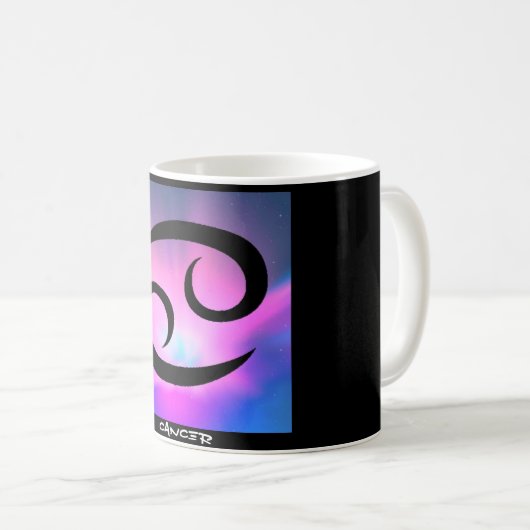"CANCER" 11 oz. ZODIAC RINGER COFFEE CUP Mok (Voorkant rechts)