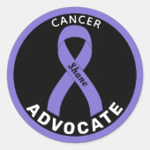 Cancer Advocate Ribbon Round Sticker (Voorkant)