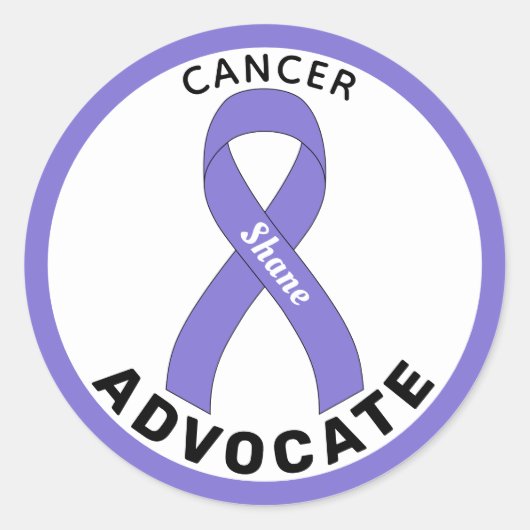 Cancer Advocate Ribbon White Round Sticker (Voorkant)