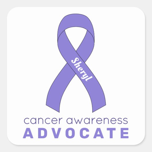 Cancer Advocate White Square Sticker (Voorkant)