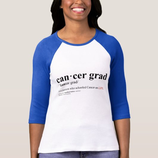 Cancer Afstudeerder Definition Baseball Jersey T-shirt (Voorkant)