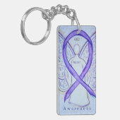 Cancer Angel Violet Awareness Ribbon Sleutelhanger (Voorkant Links)
