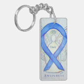 Cancer Angel Violet Awareness Ribbon Sleutelhanger (Voorkant Links)
