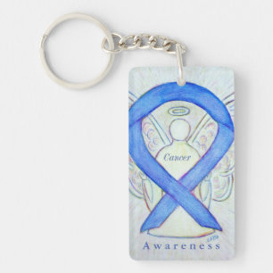 Cancer Angel Violet Awareness Ribbon Sleutelhanger