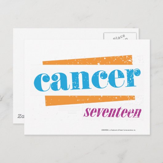 Cancer Aqua Briefkaart (Voorkant / Achterkant)