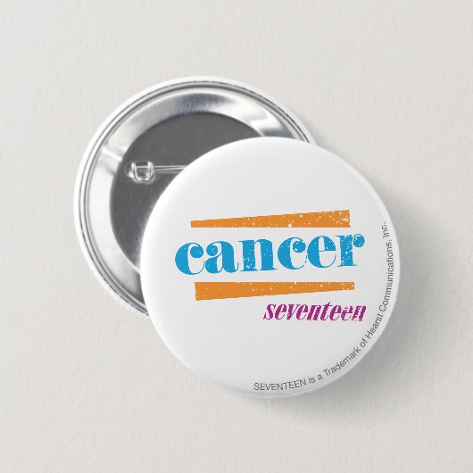 Cancer Aqua Ronde Button 5,7 Cm (Voorkant /achterkant)