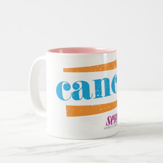 Cancer Aqua Tweekleurige Koffiemok (Voorkant links)