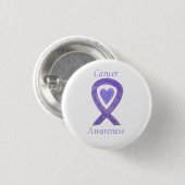 Cancer Awareness Lavendel Lint Hart Button Spelden (Voorkant /achterkant)