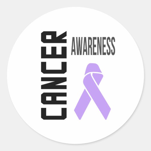 Cancer Awareness Lavender (all cancer) lint Ronde Sticker (Voorkant)