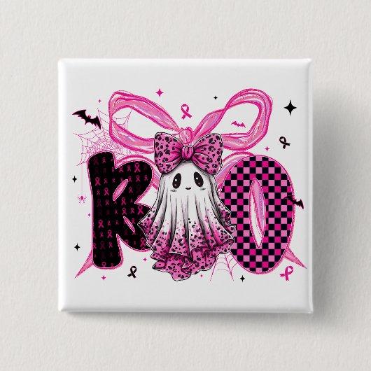 Cancer Awareness - October We Wear Pink Vierkante Button 5,1 Cm (Voorkant)