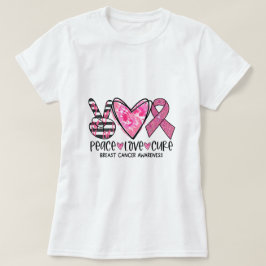 Cancer Awareness Peace Love Cure T-shirt