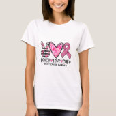 Cancer Awareness Peace Love Cure T-shirt (Voorkant)