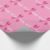 Cancer Awareness Pink Ribbon Survivor Cadeaupapier (Hoek)