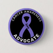 Cancer Awareness Ribbon Black Button (Voorkant)