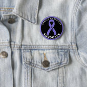 Cancer Awareness Ribbon Black Button (In situ)