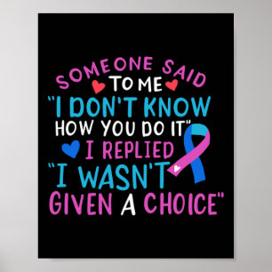 Cancer Awareness Ribbon Blauw Roze Blauwgroen Figh Poster