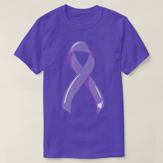 Cancer Awareness Ribbon Lavender Cancer Surviof F T-shirt (Design voorkant)