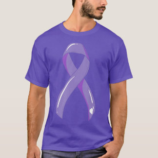Cancer Awareness Ribbon Lavender Cancer Surviof F T-shirt