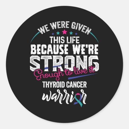 Cancer Awareness Ribbon S1 Ronde Sticker (Voorkant)