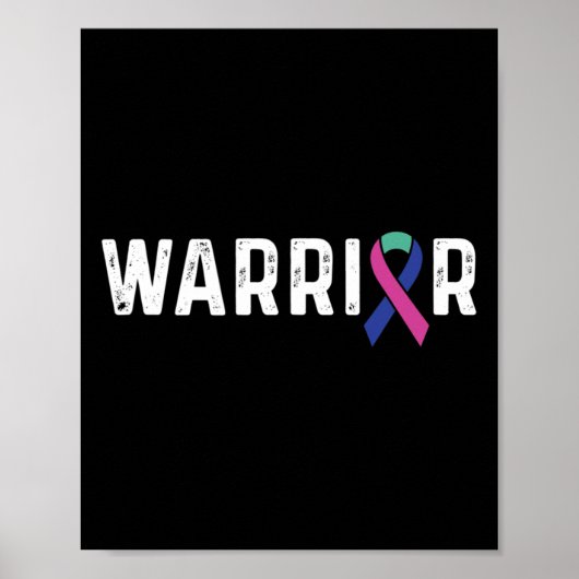 Cancer Awareness Ribbon Warrior Poster (Voorkant)