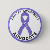 Cancer Awareness Ribbon White Button (Voorkant)