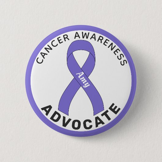 Cancer Awareness Ribbon White Button (Voorkant)