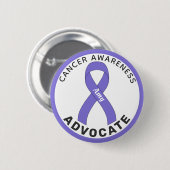 Cancer Awareness Ribbon White Button (Voorkant /achterkant)