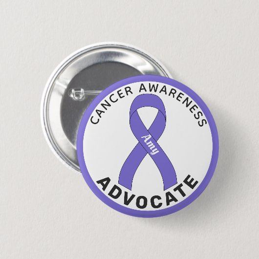 Cancer Awareness Ribbon White Button (Voorkant /achterkant)