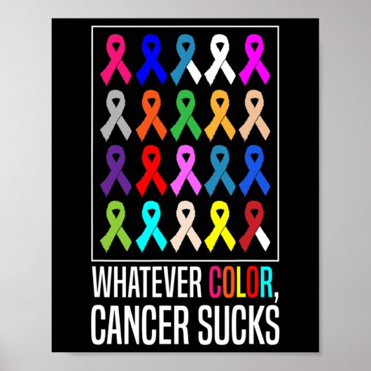 Cancer Awareness Shirten-wat voor kleur Cancer Suc Poster (Voorkant)