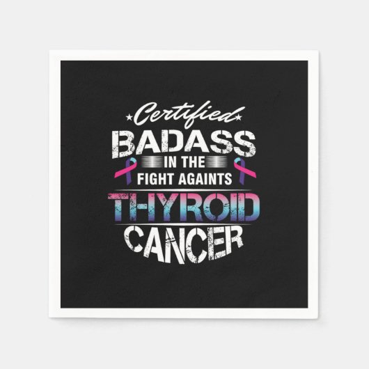 Cancer Awareness Survivor Certified Badass Thyroid Servet (Voorkant)