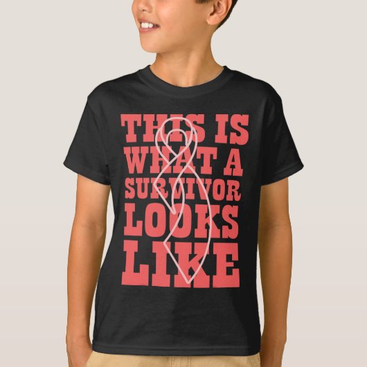 Cancer Awareness This Is What A Survivor Looks Lik T-shirt (Voorkant)