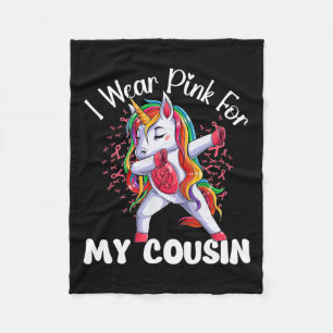 Cancer Awareness Unicorn Ik Draag roze voor mijn n Fleece Deken