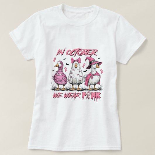 Cancer Awareness We Wear Pink T-shirt (Design voorkant)