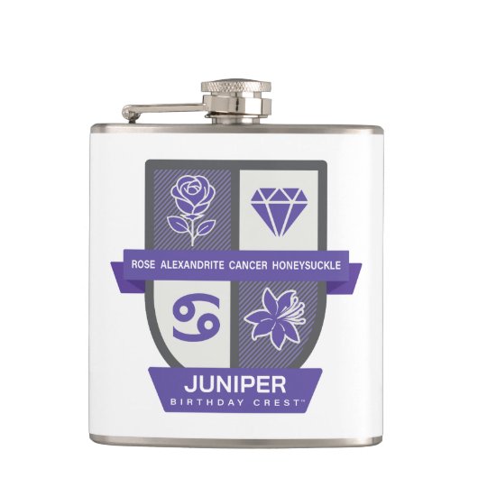 Cancer Birthday Crest™ for June 22-30 Heupfles (Voorkant)