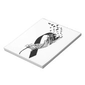 Cancer Black Ribbon Feather Birds Notitieblok (Linkerzijde)