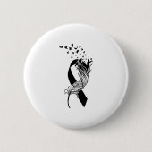 Cancer Black Ribbon Feather Birds Ronde Button 5,7 Cm (Voorkant)