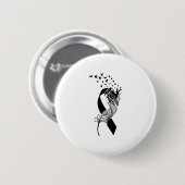 Cancer Black Ribbon Feather Birds Ronde Button 5,7 Cm (Voorkant /achterkant)