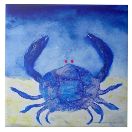Cancer Blue Zodiac-symbool Tegeltje (Voorkant)