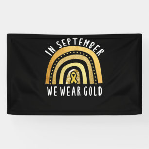 Cancer Boho Rainbow In september Draag we Gold Spandoek