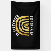Cancer Boho Rainbow In september Draag we Gold Spandoek (Verticaal)