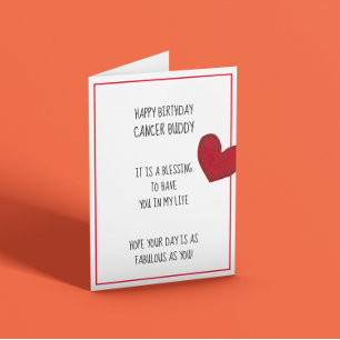 Cancer Buddy Birthday Wenskaart Kaart