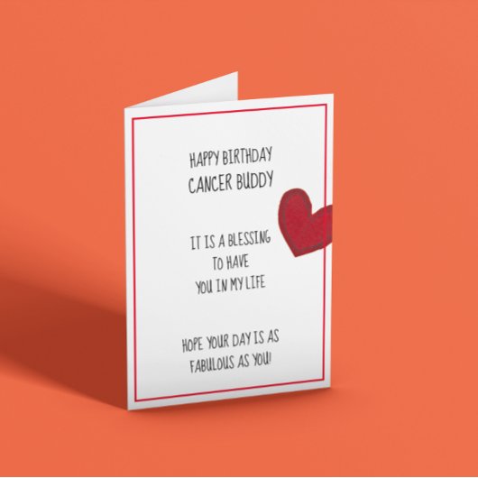 Cancer Buddy Birthday Wenskaart Kaart