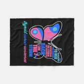 Cancer Butterfly - Schildklier Survivor Schildklie Fleece Deken (Voorkant (Horizontaal))